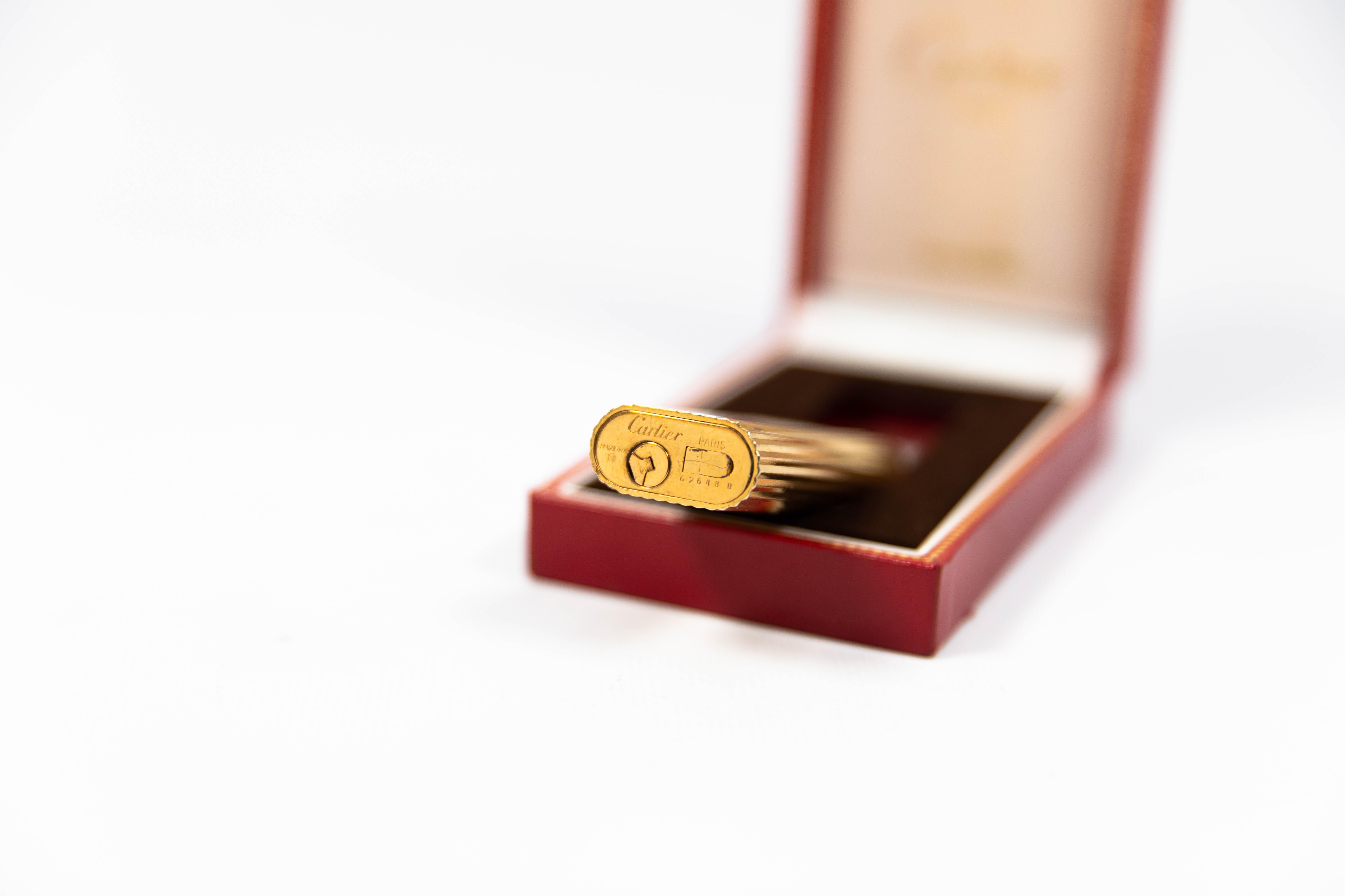 Vintage Cartier Les Must lighter, vergoldet, graviert, komplett in Box, Vintage 1