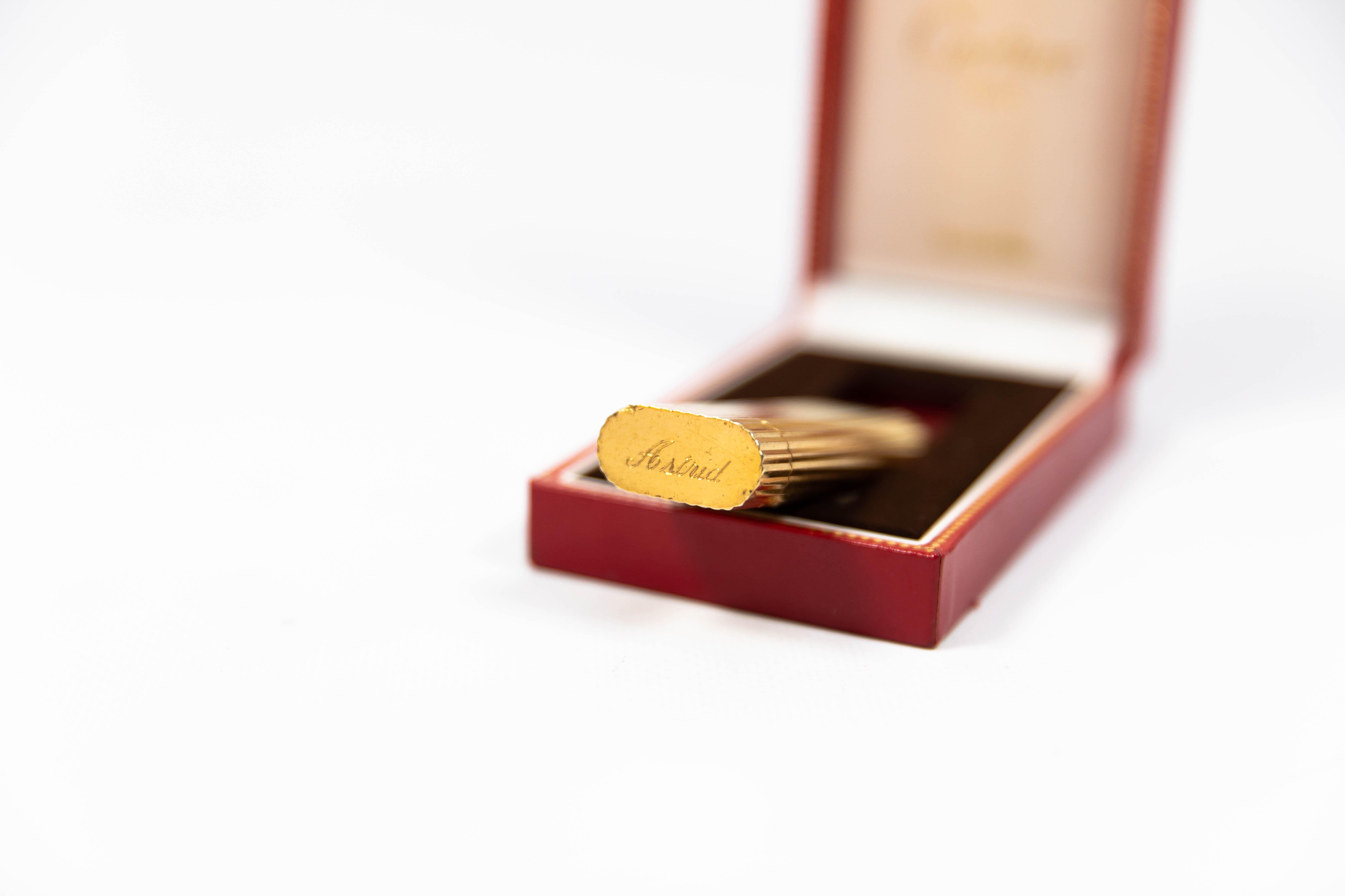 Vintage Cartier Les Must lighter, vergoldet, graviert, komplett in Box, Vintage 2