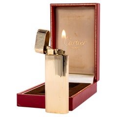 Vintage Cartier Les Must Lighter Heavy 18k Solid Gold Jacket in Box 1970s