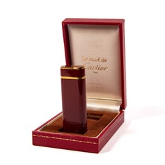 Vintage CARTIER Les Must Lighter Red Lacquered in Box 1970s