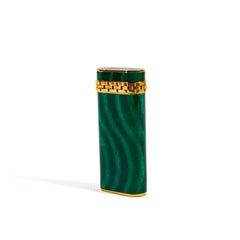 Vintage CARTIER Les Must Mini Lighter Malachite Lacquered 1989