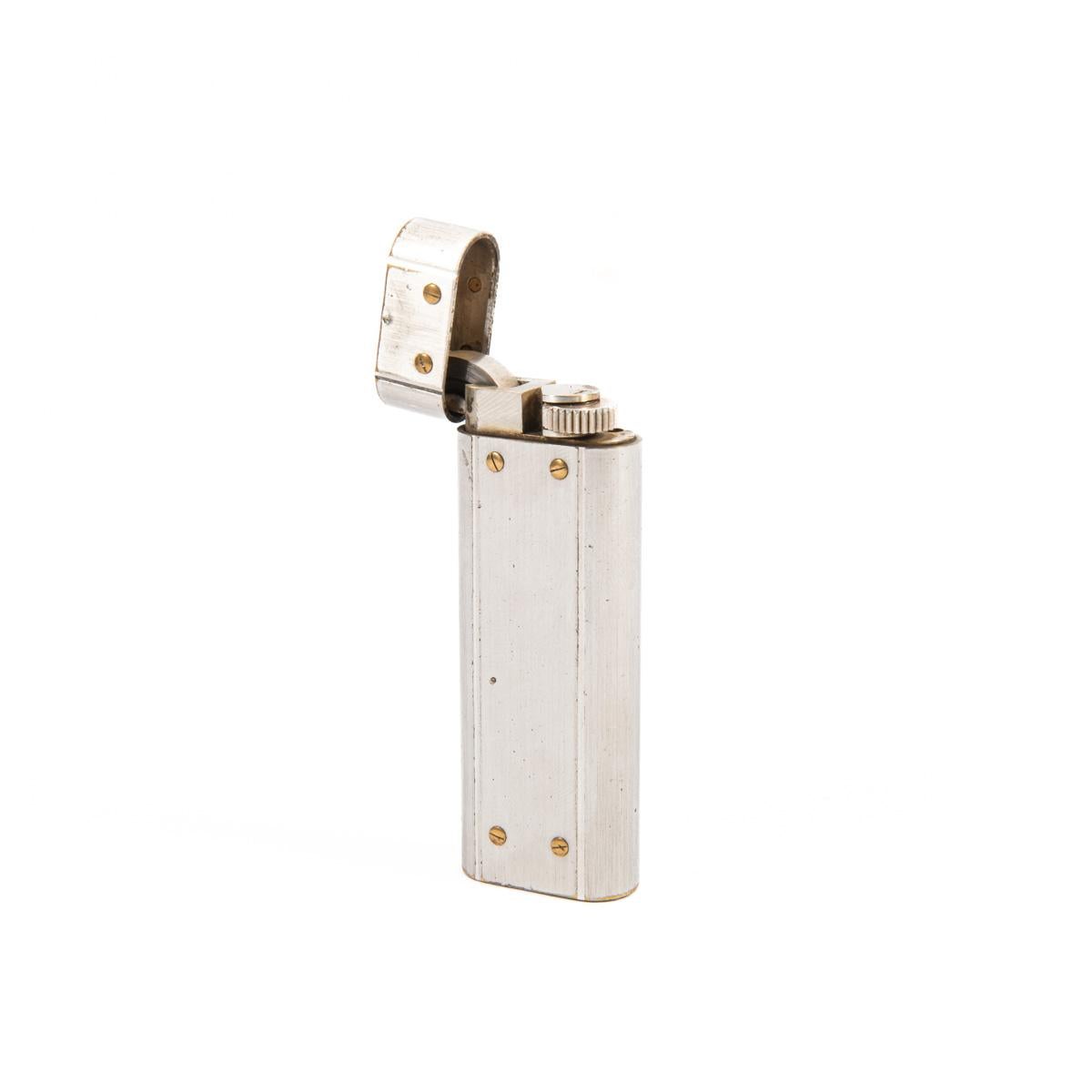 Vintage Cartier Les Must Santos lighter Silver Plated 1970s 2