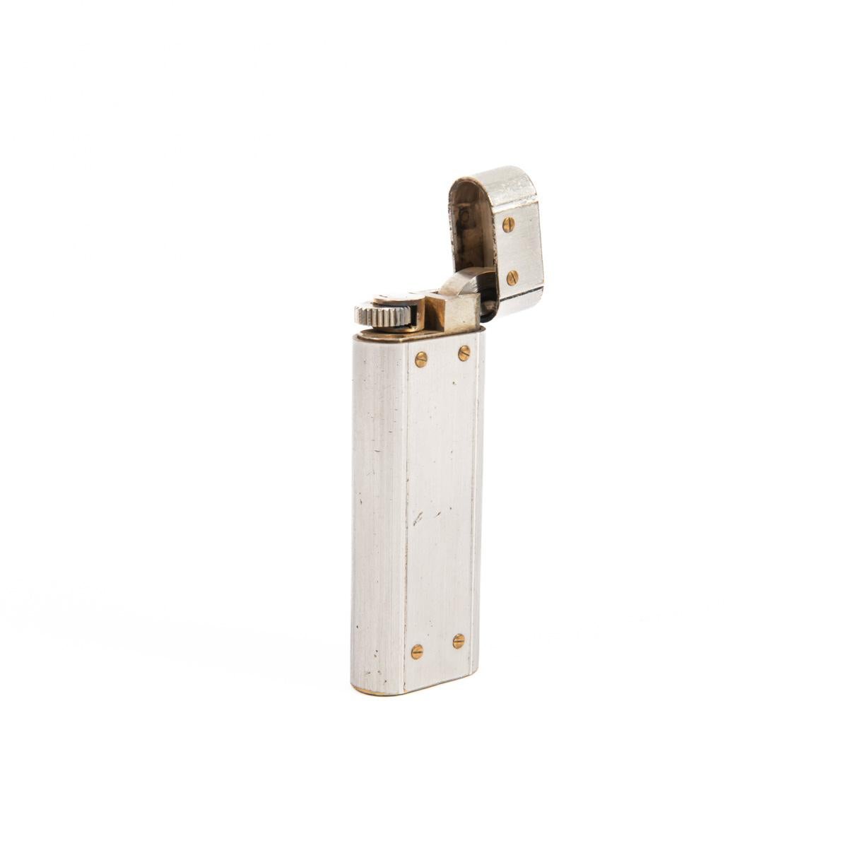 Vintage Cartier Les Must Santos lighter Silver Plated 1970s 3