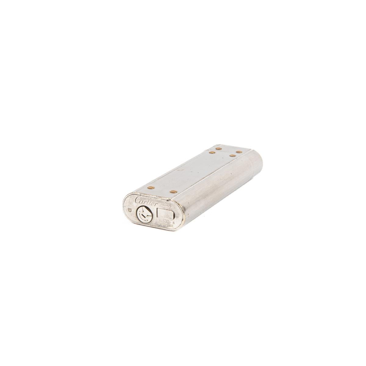 Vintage Cartier Les Must Santos lighter Silver Plated 1970s 4