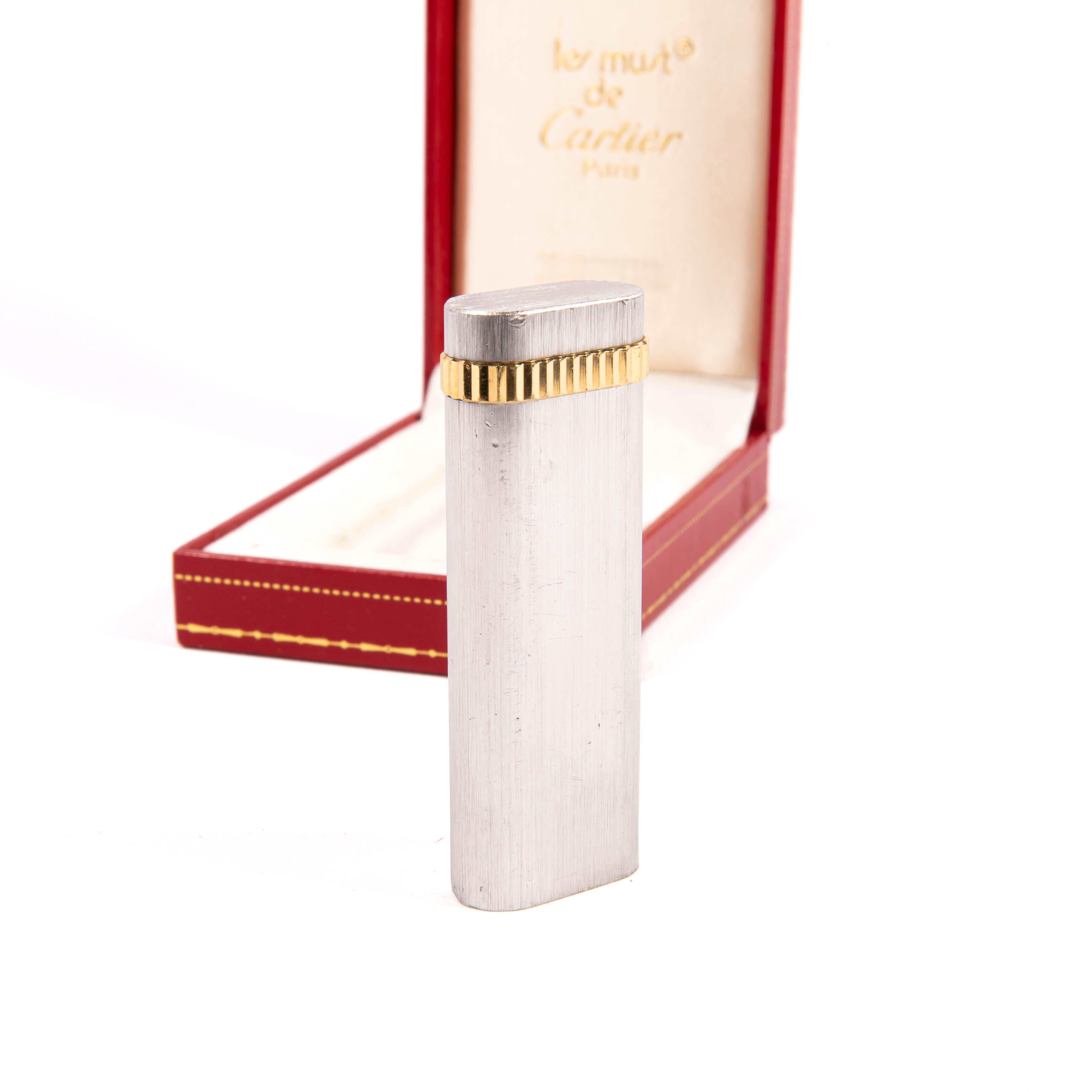 Vintage CARTIER Les Must versilbertes Vintage-Leuchte in Schachtel 1970er Jahre für Damen oder Herren im Angebot