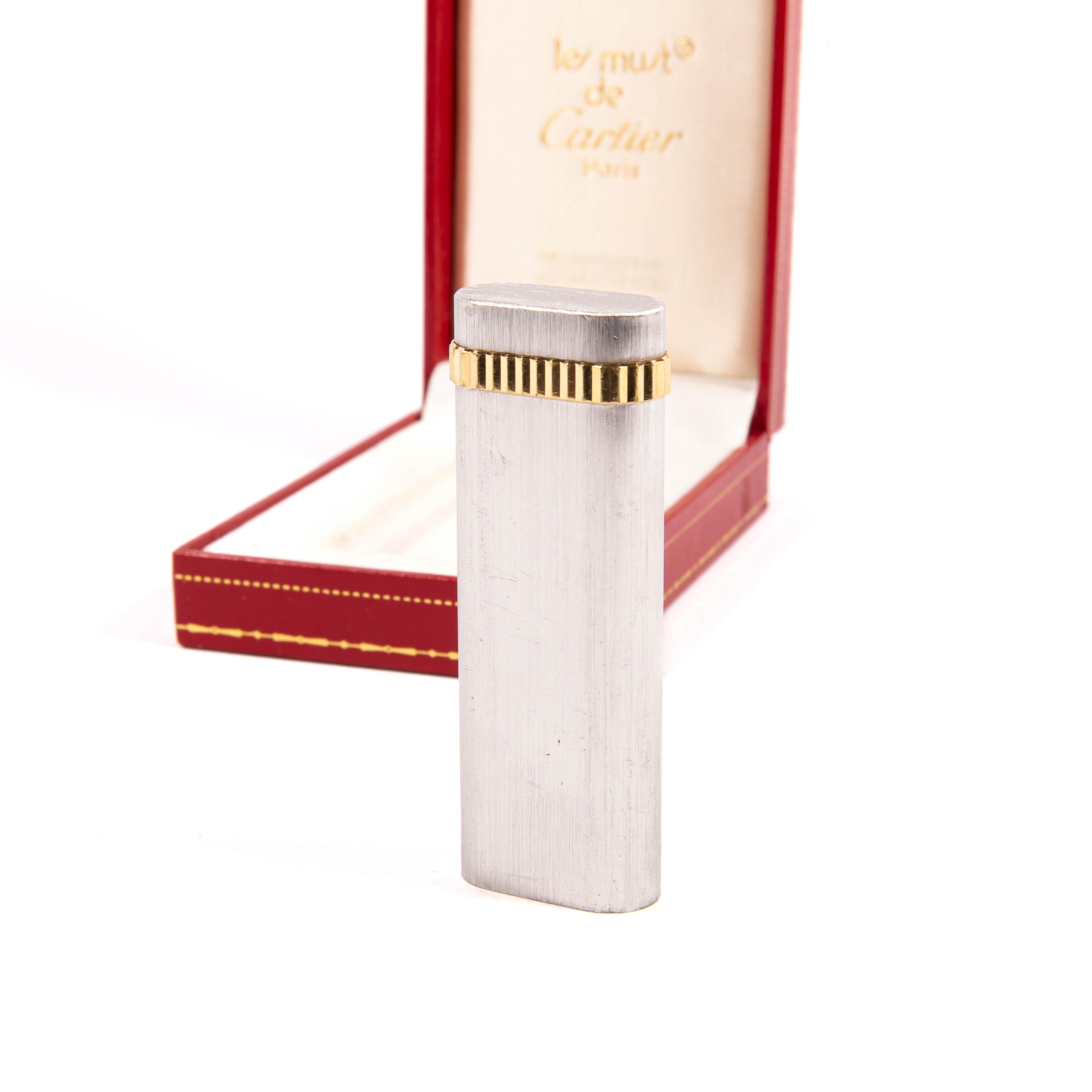 Vintage CARTIER Les Must versilbertes Vintage-Leuchte in Schachtel 1970er Jahre im Angebot 1