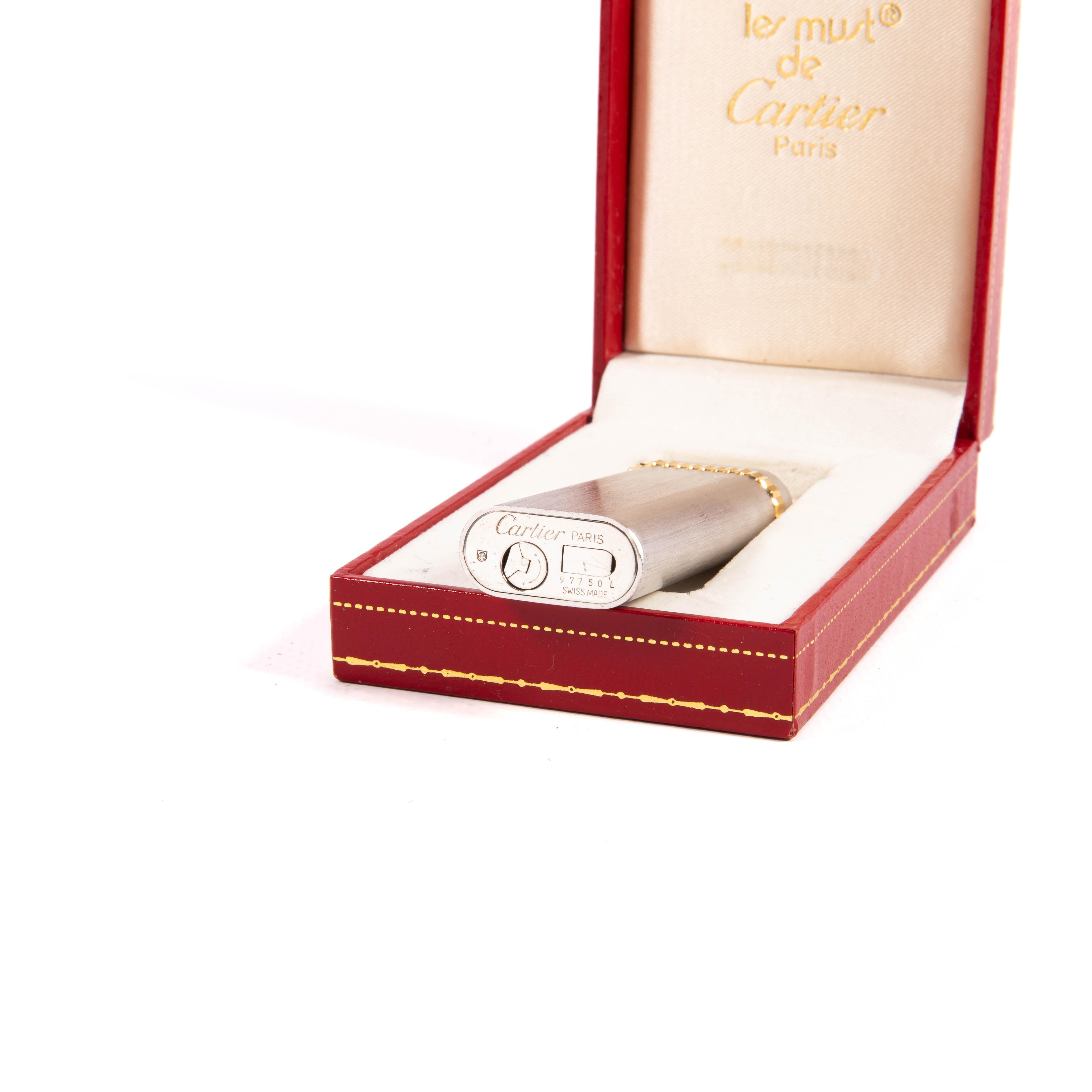 Vintage CARTIER Les Must versilbertes Vintage-Leuchte in Schachtel 1970er Jahre im Angebot 5