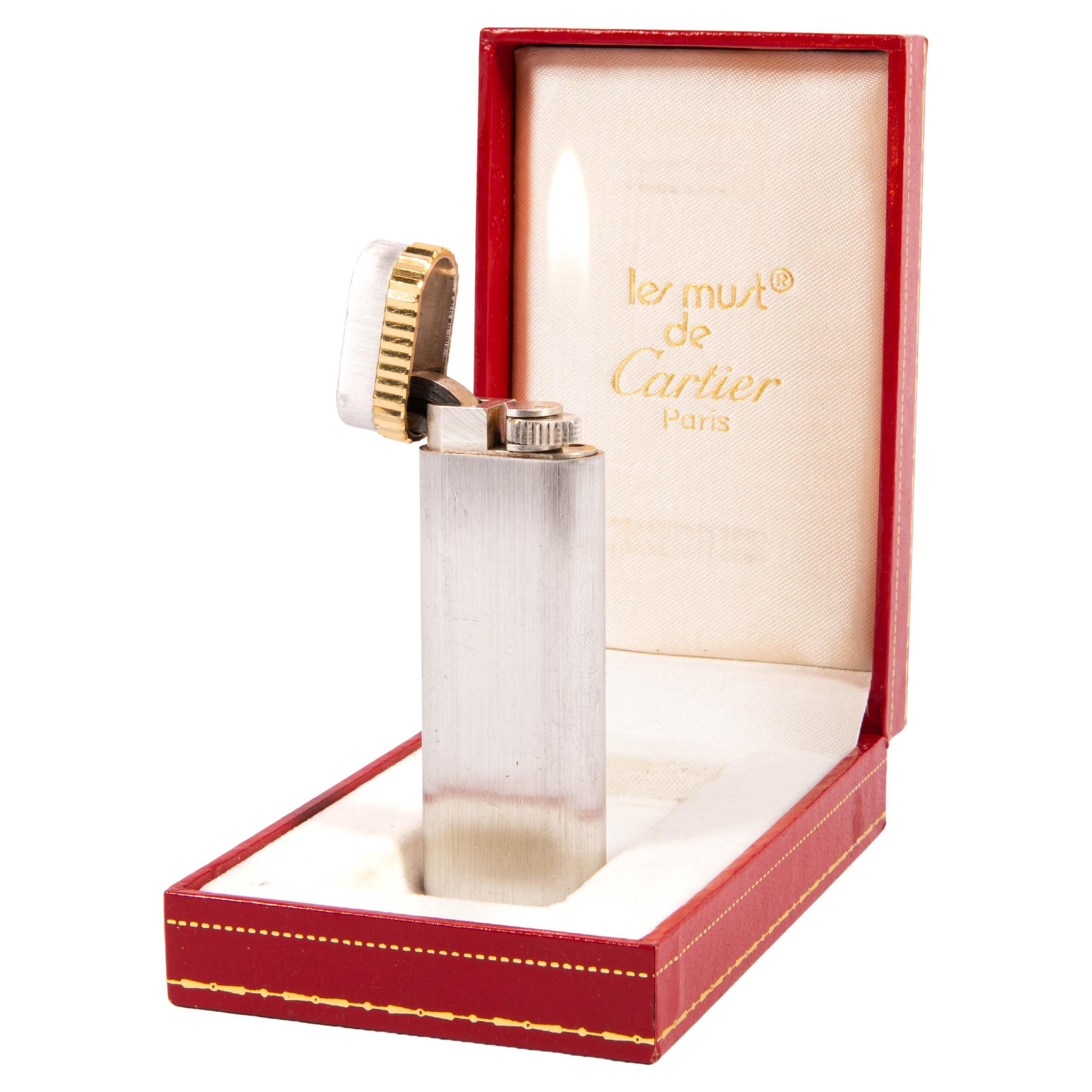 Vintage CARTIER Les Must versilbertes Vintage-Leuchte in Schachtel 1970er Jahre im Angebot