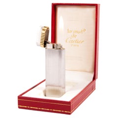 Vintage CARTIER Les Must Silver Plated Lighter in Box 1970s