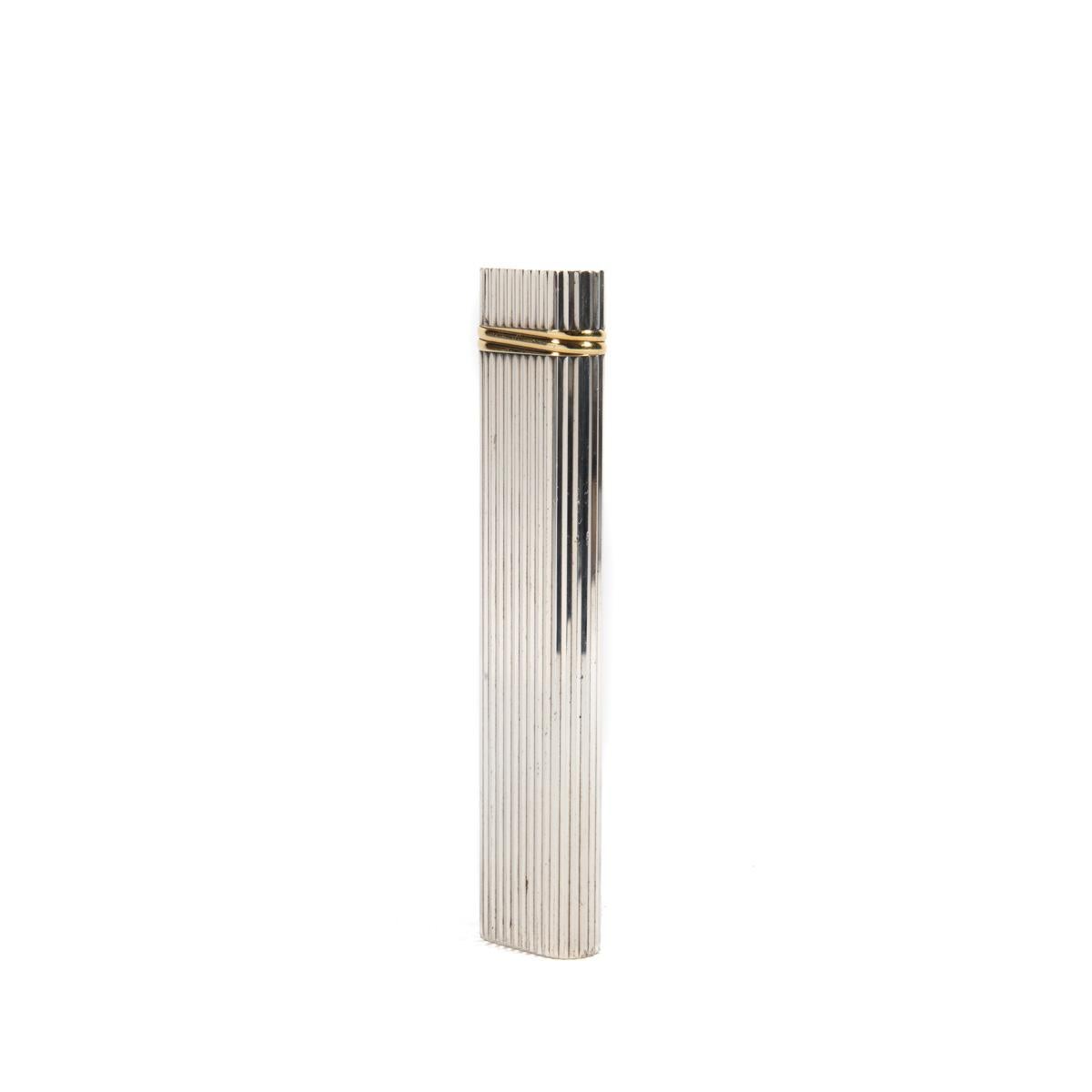 CARTIER Les Must Table Lighter Silver Plated 1997 Bon état - En vente à DELFT, NL