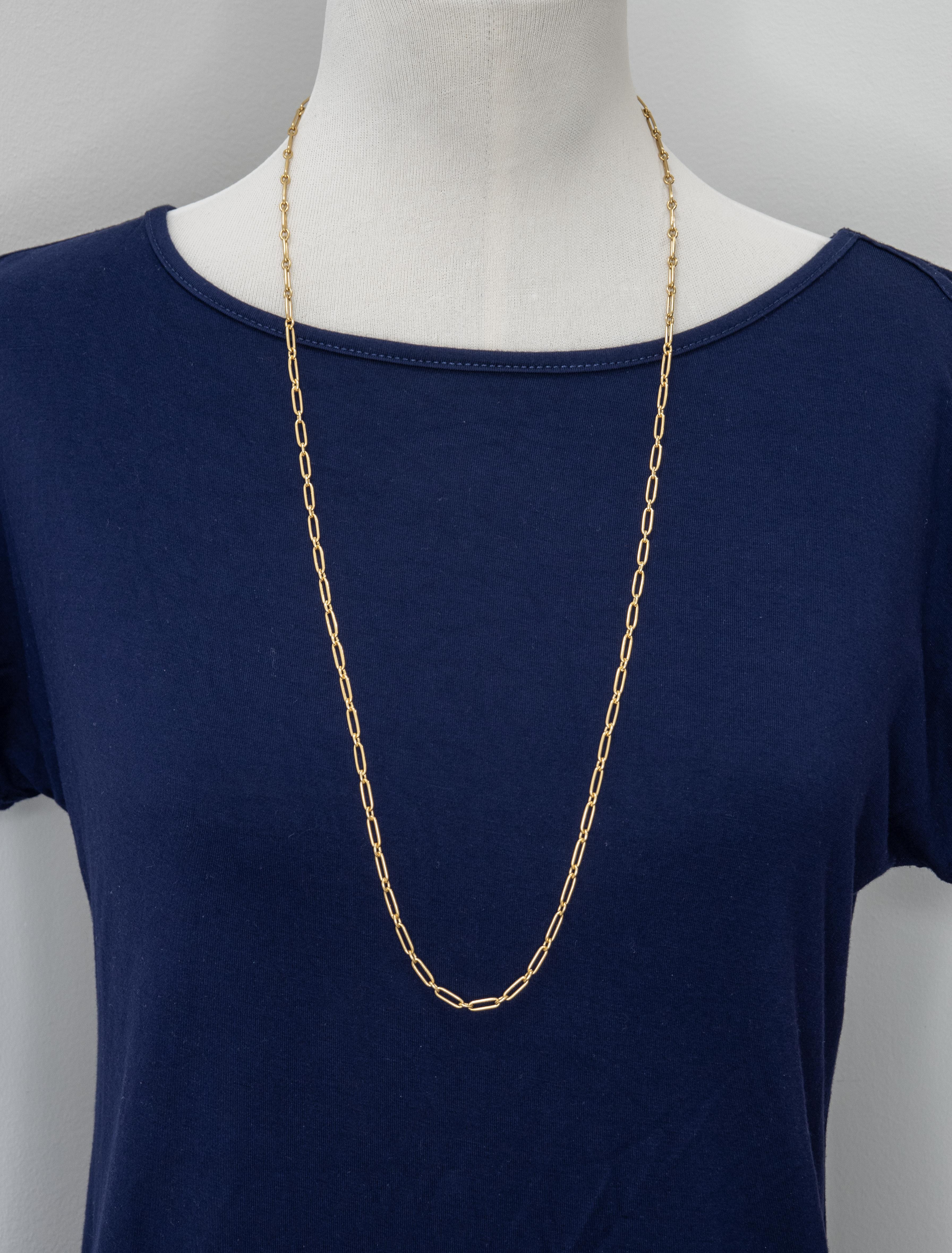Modern Vintage Cartier Link Chain Long Necklace c. 1970s For Sale