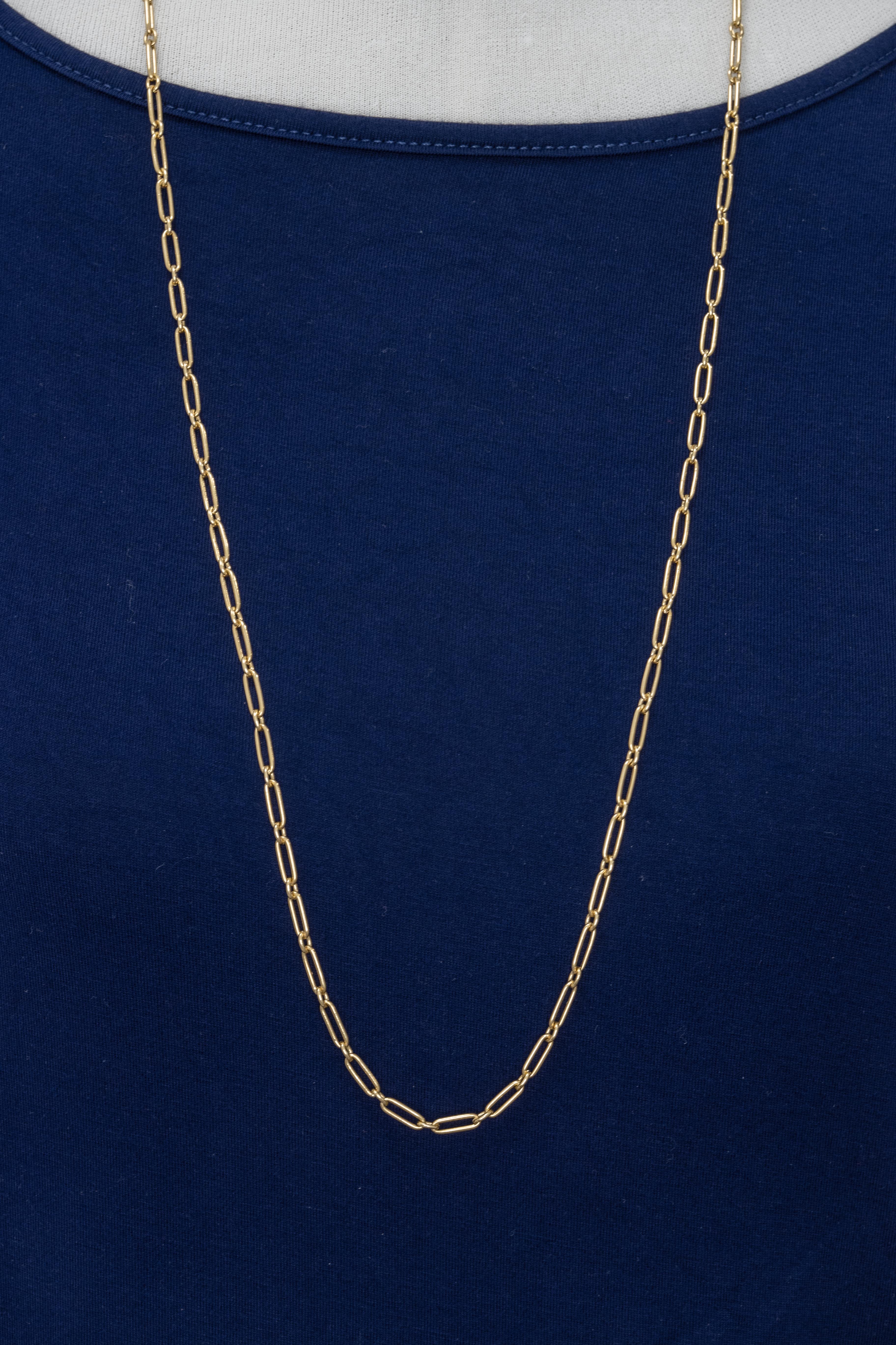 Vintage Cartier Link Chain Long Necklace c. 1970s In Excellent Condition For Sale In New York, NY