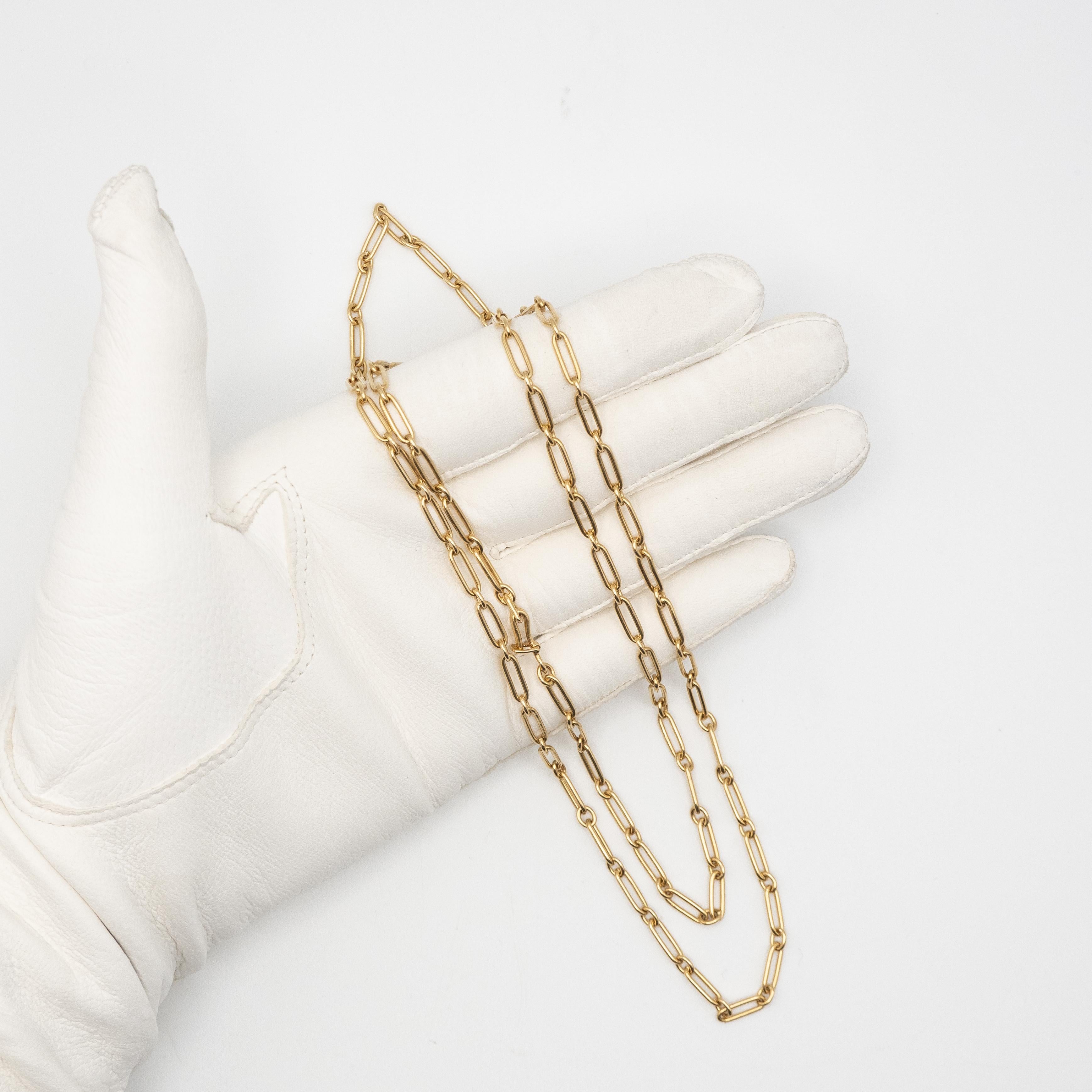 Vintage Cartier Link Chain Long Necklace c. 1970s For Sale 2