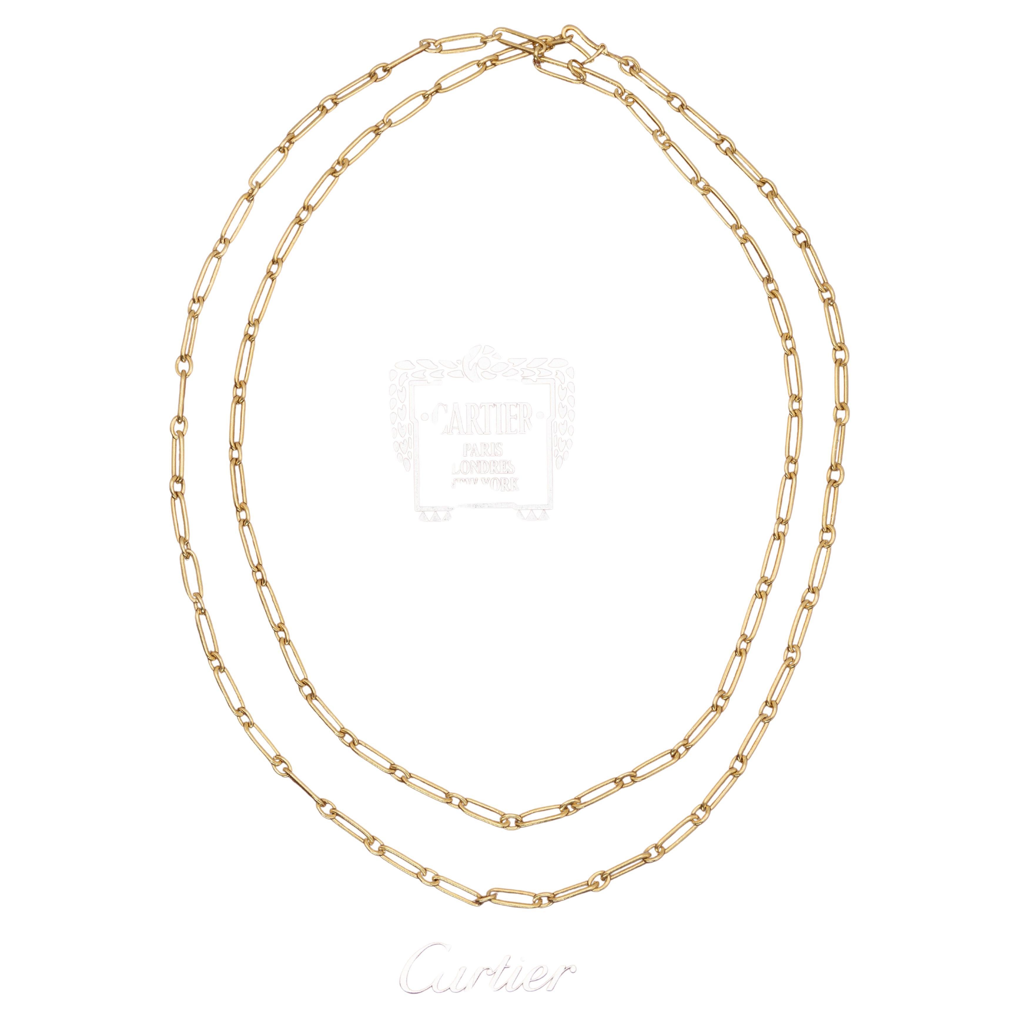 Vintage Cartier Link Chain Long Necklace c. 1970s For Sale