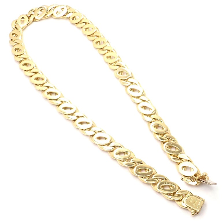 Vintage Cartier Link Yellow Gold Chain Necklace at 1stDibs