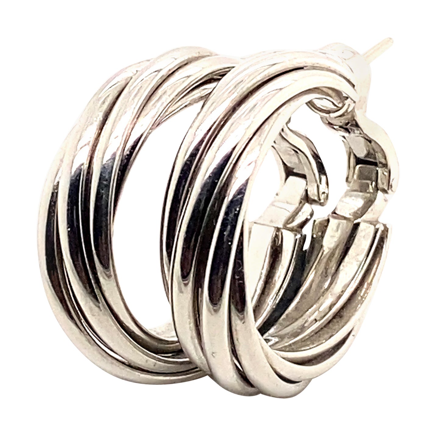 Pendientes de aro de platino Cartier London vintage, circa 1960 en venta