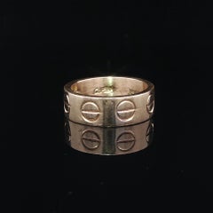 Vintage Cartier Love 18k Yellow Gold 6.2mm Wide Stack Wedding Band Ring Sz 5.5