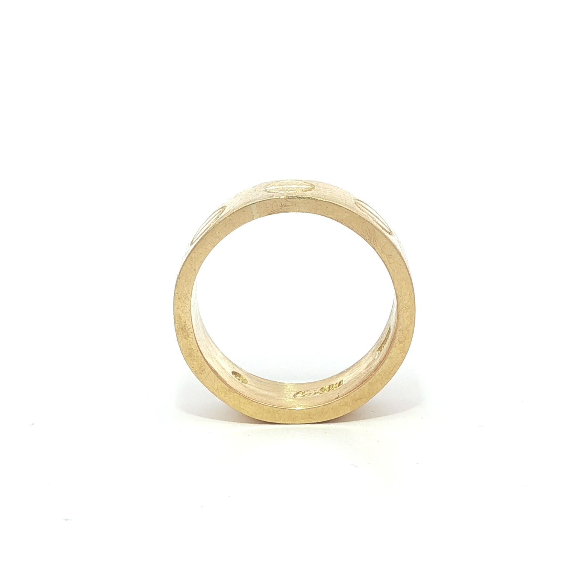 Vintage Cartier Love 18k Yellow Gold 6.2mm Wide Stack Wedding Band Ring Sz 5.5 For Sale 3
