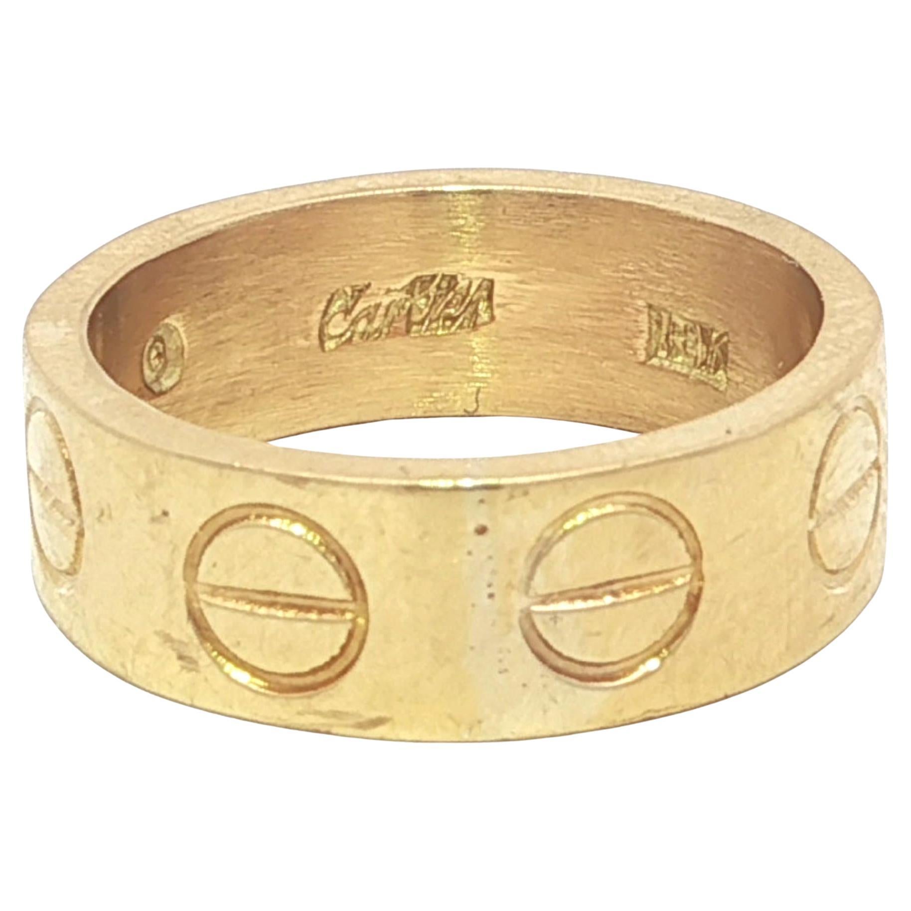 Vintage Cartier Love, oro giallo 18 carati, 6,2 mm, anello di fidanzamento largo Sz 5,5