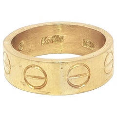 Vintage Cartier Love 18k Yellow Gold 6.2mm Wide Stack Wedding Band Ring Sz 5.5
