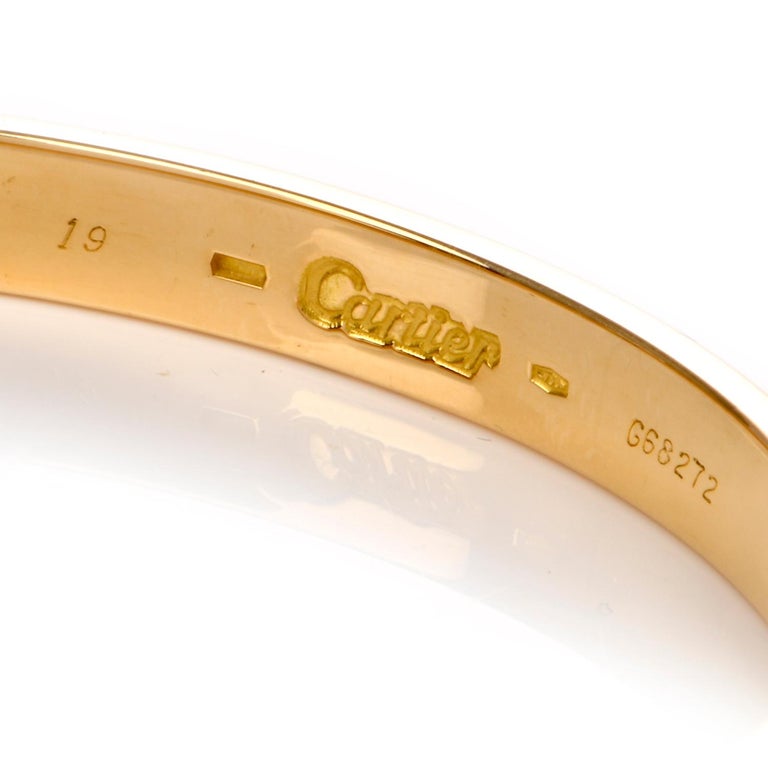 Vintage Cartier Love 18 Karat Yellow Gold Bangle Bracelet For Sale at 1stDibs sutton vintage