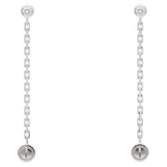 Vintage Cartier LOVE Diamond Drop Earrings in White Gold
