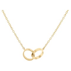 Vintage Cartier Love Interlocking Necklace 18k Yellow Gold