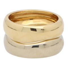 Vintage Cartier Love Me Ring Set in 18k White and Yellow Gold