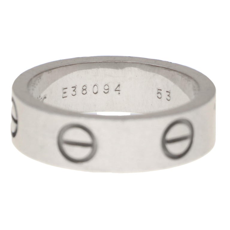 Vintage Cartier Love Ring in 18k White Gold with Certificate at 1stDibs