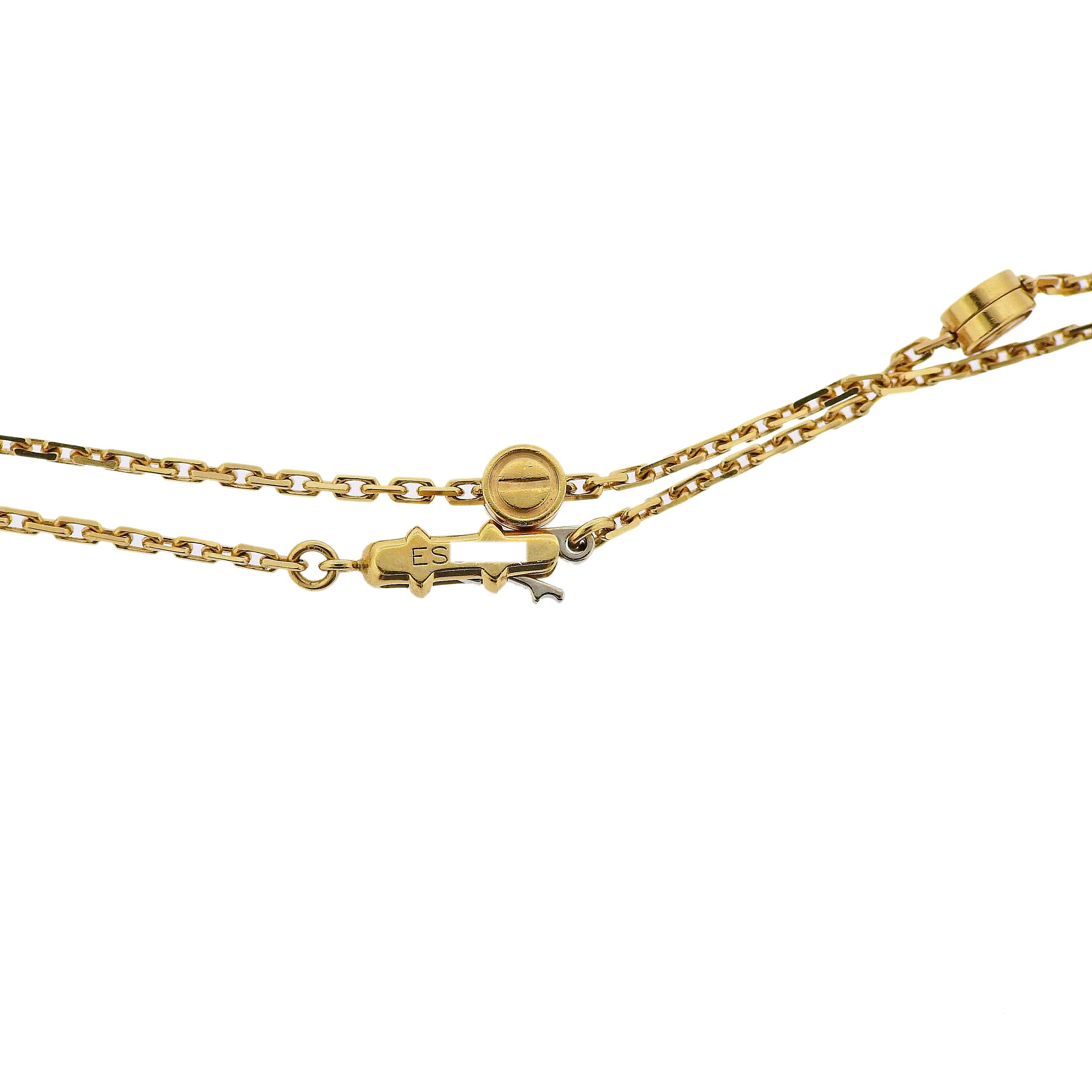 Vintage Cartier Love Station Gold Long Necklace In Excellent Condition For Sale In Lambertville, NJ