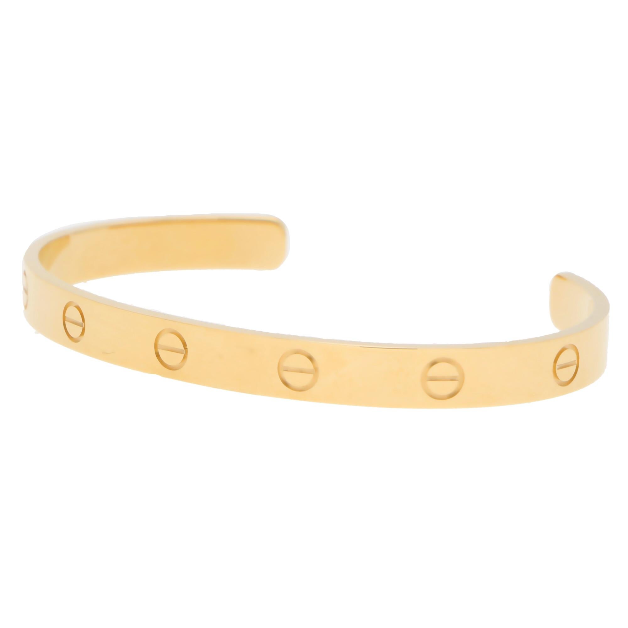 Modern Vintage Cartier LOVE U Bangle Set in 18k Yellow Gold, with Box and Certificate