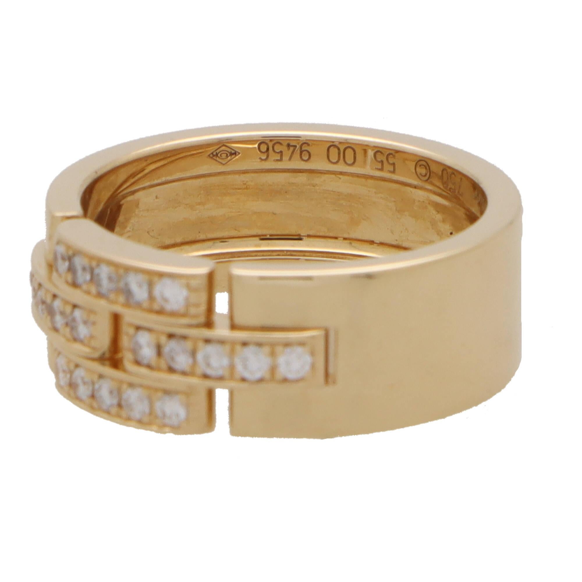 Vintage Cartier Maillion Diamond Ring in 18k Yellow Gold In Excellent Condition In London, GB