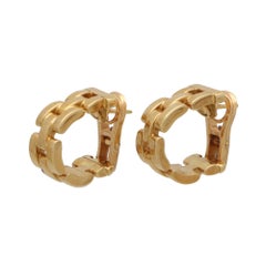 Vintage Cartier Maillon de Panthère Hoop Earrings in Yellow Gold