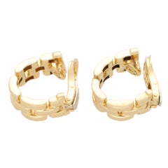 Vintage Cartier Maillon De Panthere Hoop Earrings Set in Solid 18k Yellow Gold