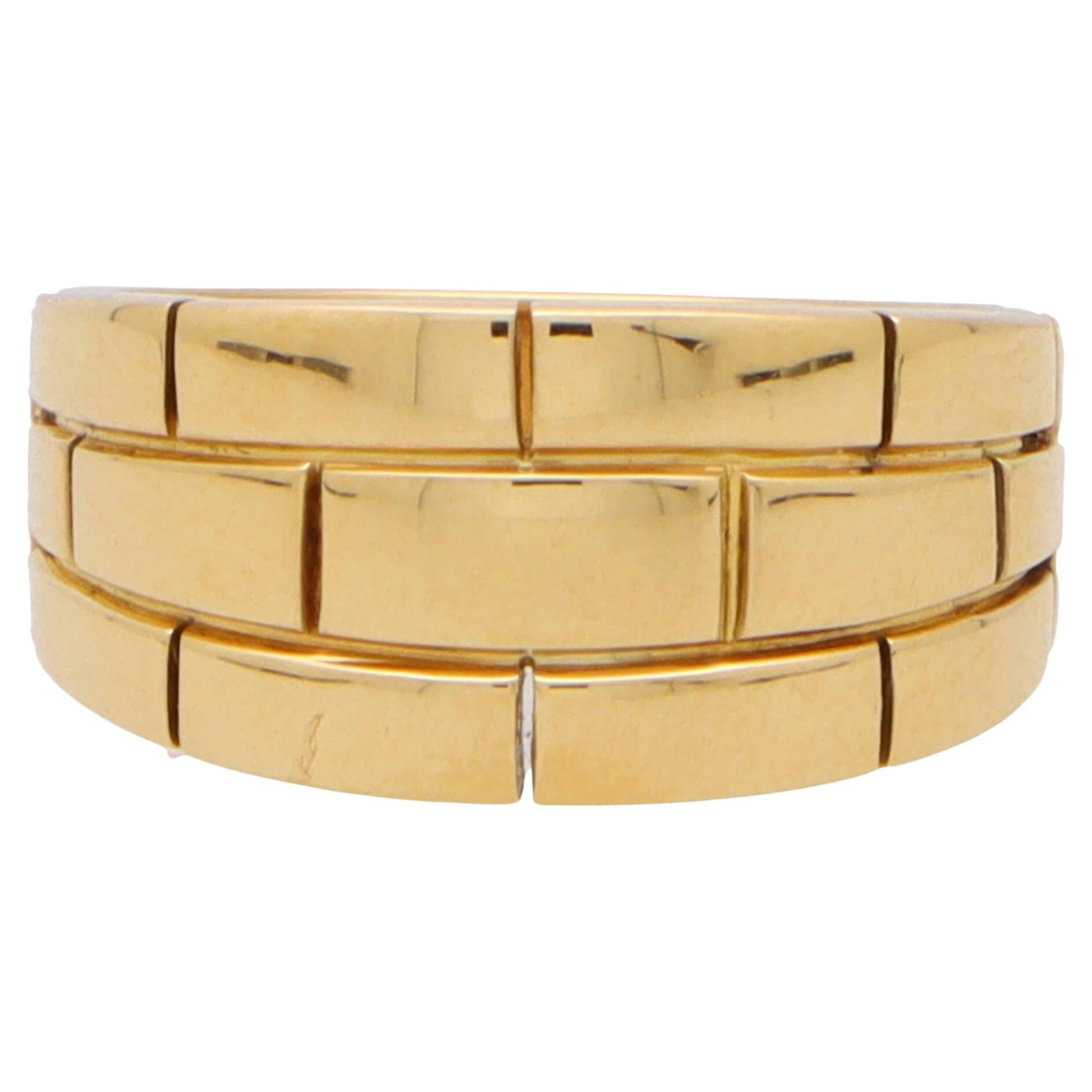 Vintage Cartier Maillon Panthère Brick Link Ring in 18k Yellow Gold