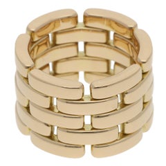Vintage Cartier Maillon Panthère Five Rows Ring in Yellow Gold