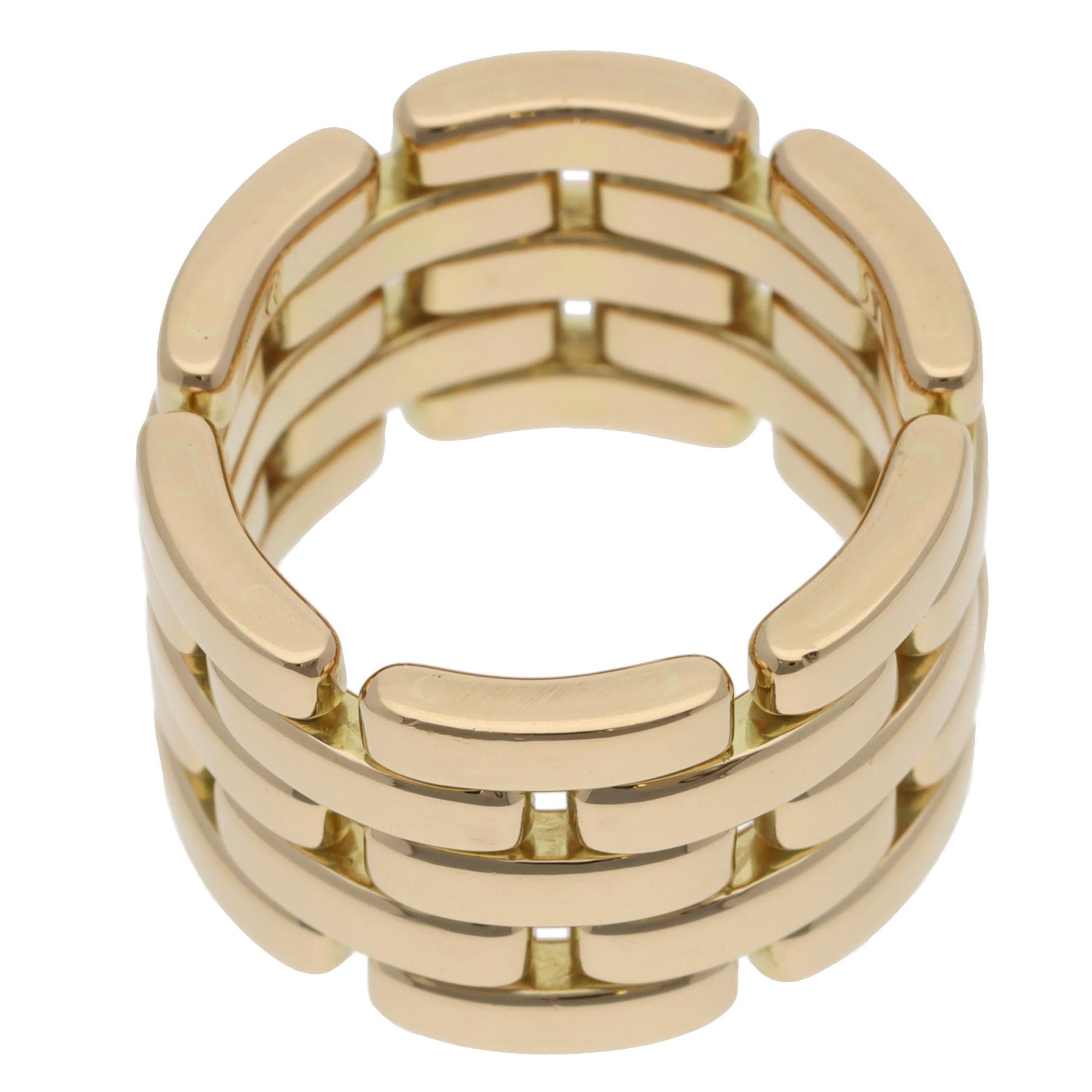 Vintage Cartier Maillon Panthère Fünf Reihen Ring in Gelbgold im Zustand „Hervorragend“ im Angebot in London, GB