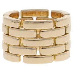 Vintage Cartier Maillon Panthère Fünf Reihen Ring in Gelbgold