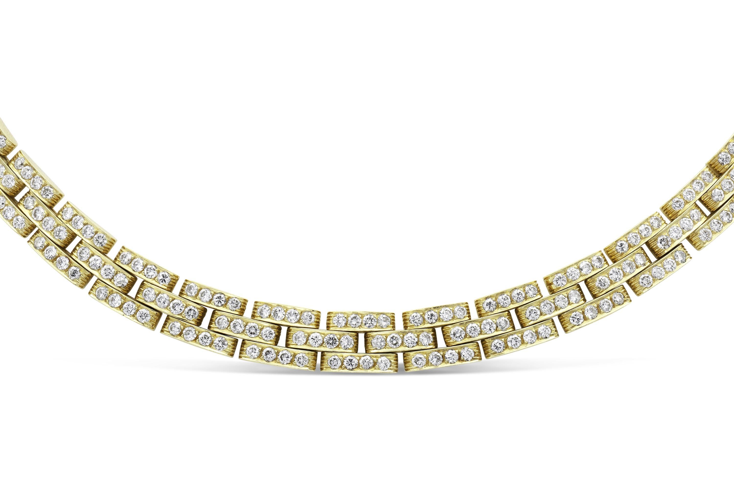 Taglio rotondo Collana Cartier Maillon Panthere d'epoca con diamanti in vendita