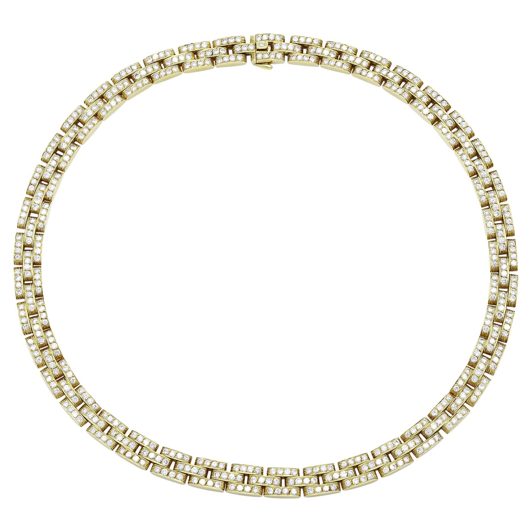 Vintage Cartier Maillon Panthere Necklace with Diamonds