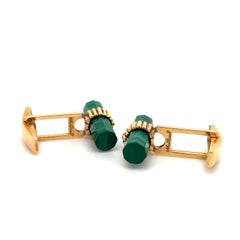 Vintage Cartier Malachite Gemstone Cufflink Set