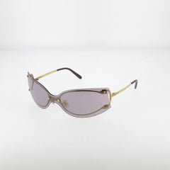 Vintage Cartier Mask Sunglasses, Unisex, Gold-Finished Frame, 2000s