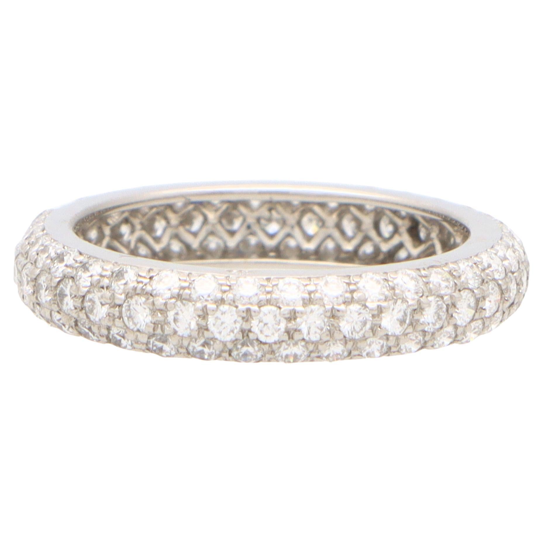 Vintage Cartier Mimi Full Eternity Ring Set in Platinum