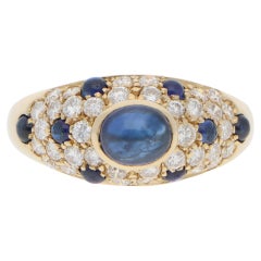 Vintage Cartier Mimi Sapphire and Diamond Ring in Yellow Gold