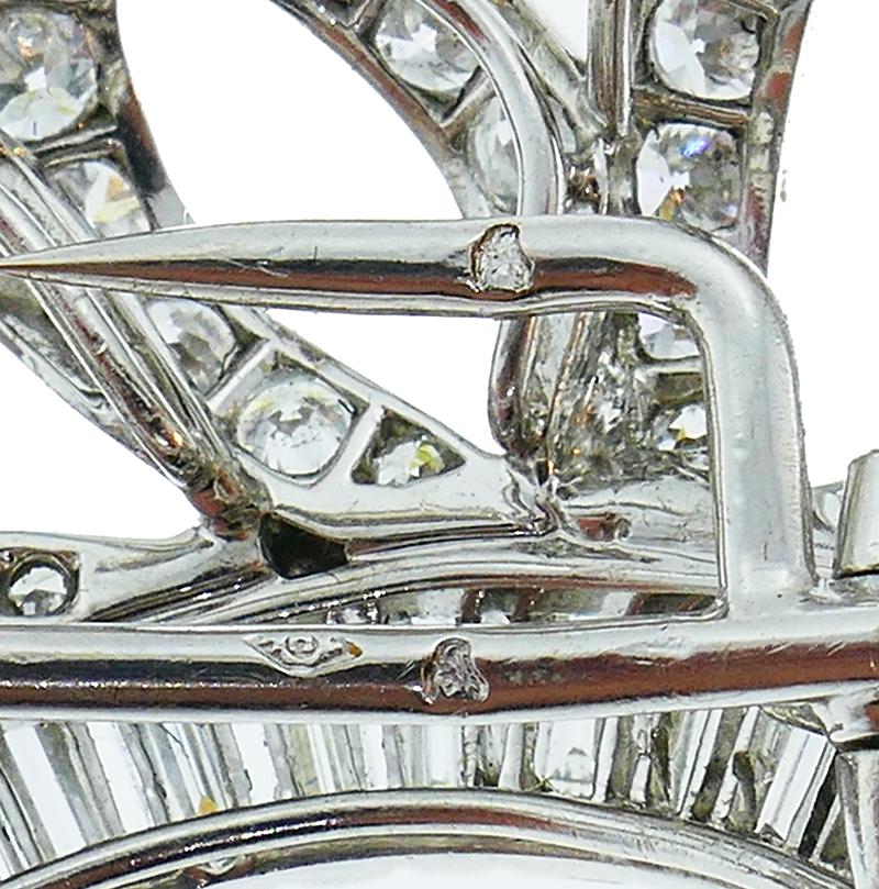 Cartier Monture Platin-Diamant-Brosche / Anstecknadelclip für Damen oder Herren im Angebot