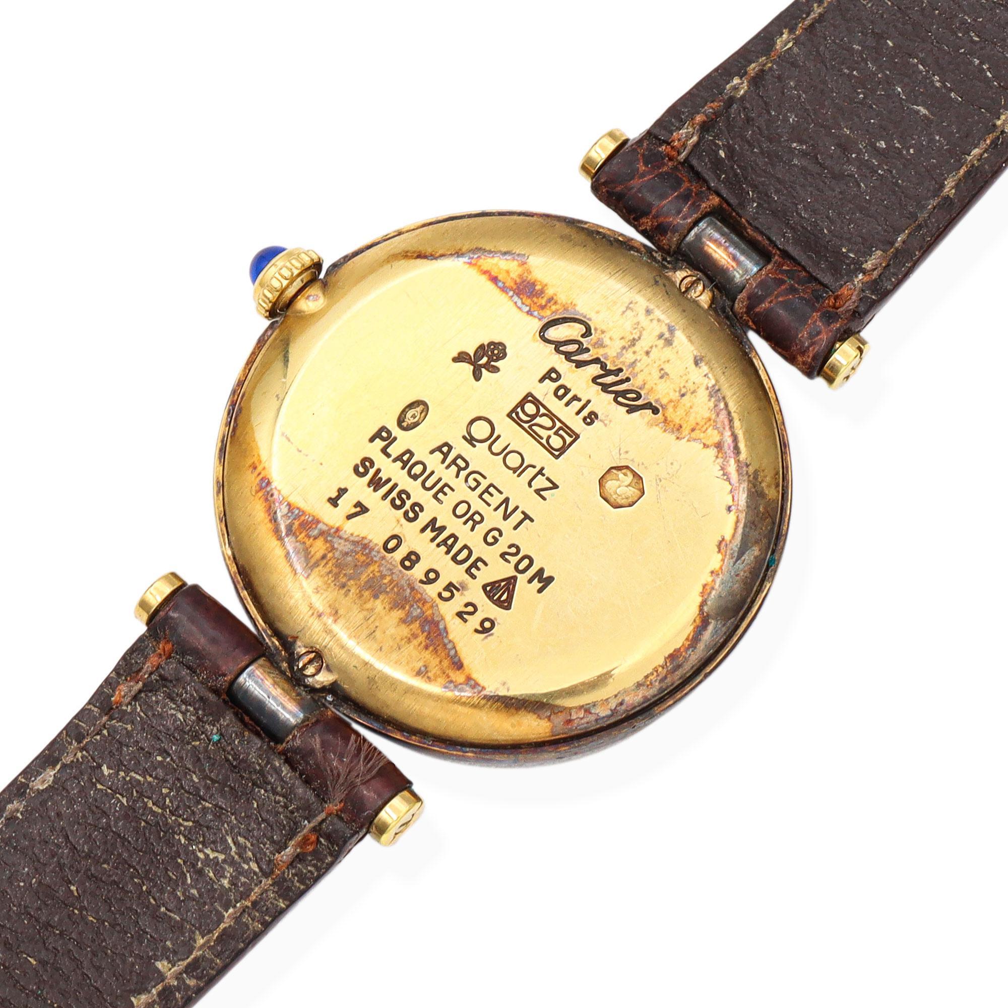 Vintage Cartier Must de Cartier Vendôm Vermeil Quarz Unisex Uhr 1