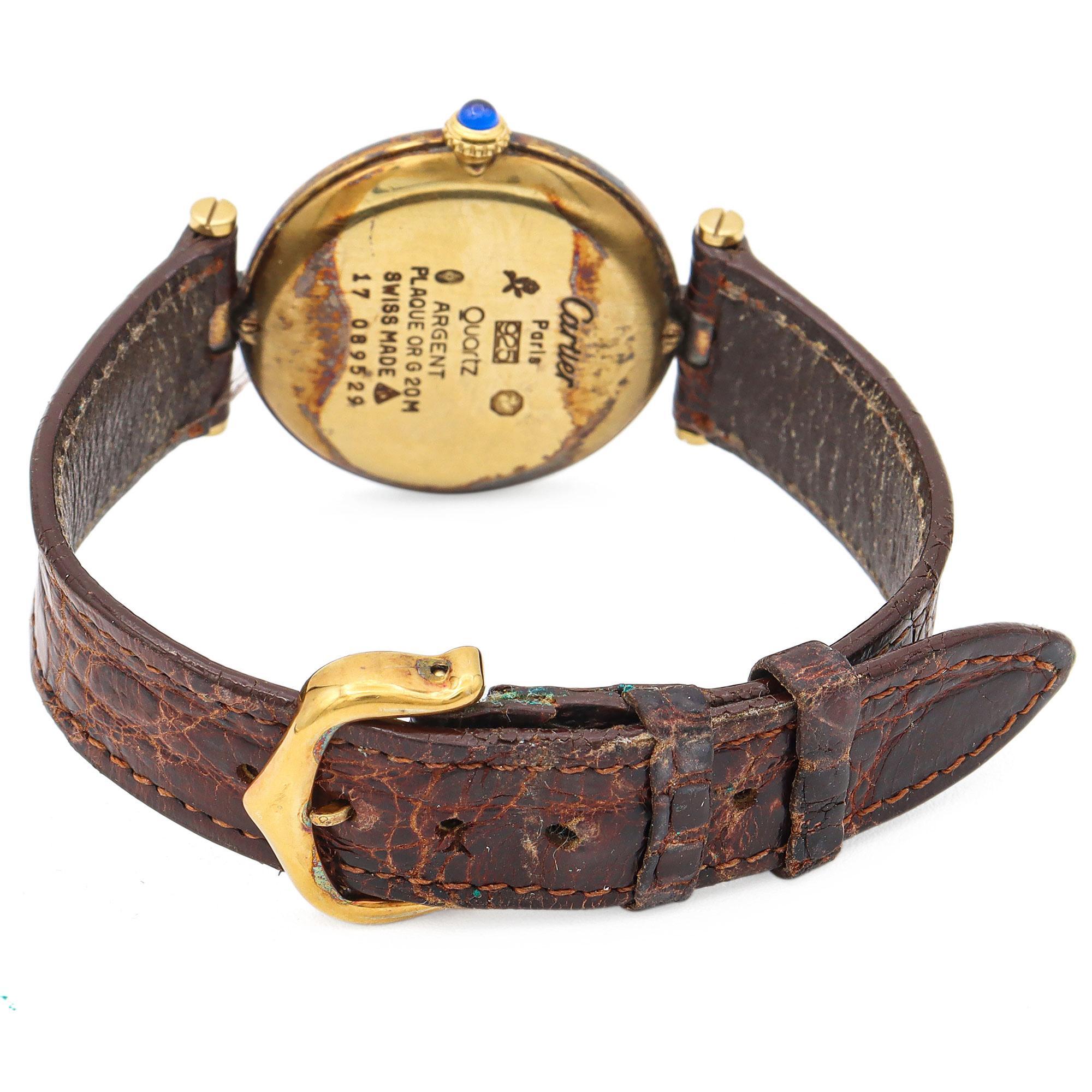 Vintage Cartier Must de Cartier Vendôm Vermeil Quarz Unisex Uhr 2