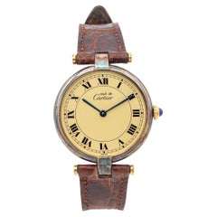 Vintage Cartier Must de Cartier Vendôm Vermeil Quarz Unisex Uhr