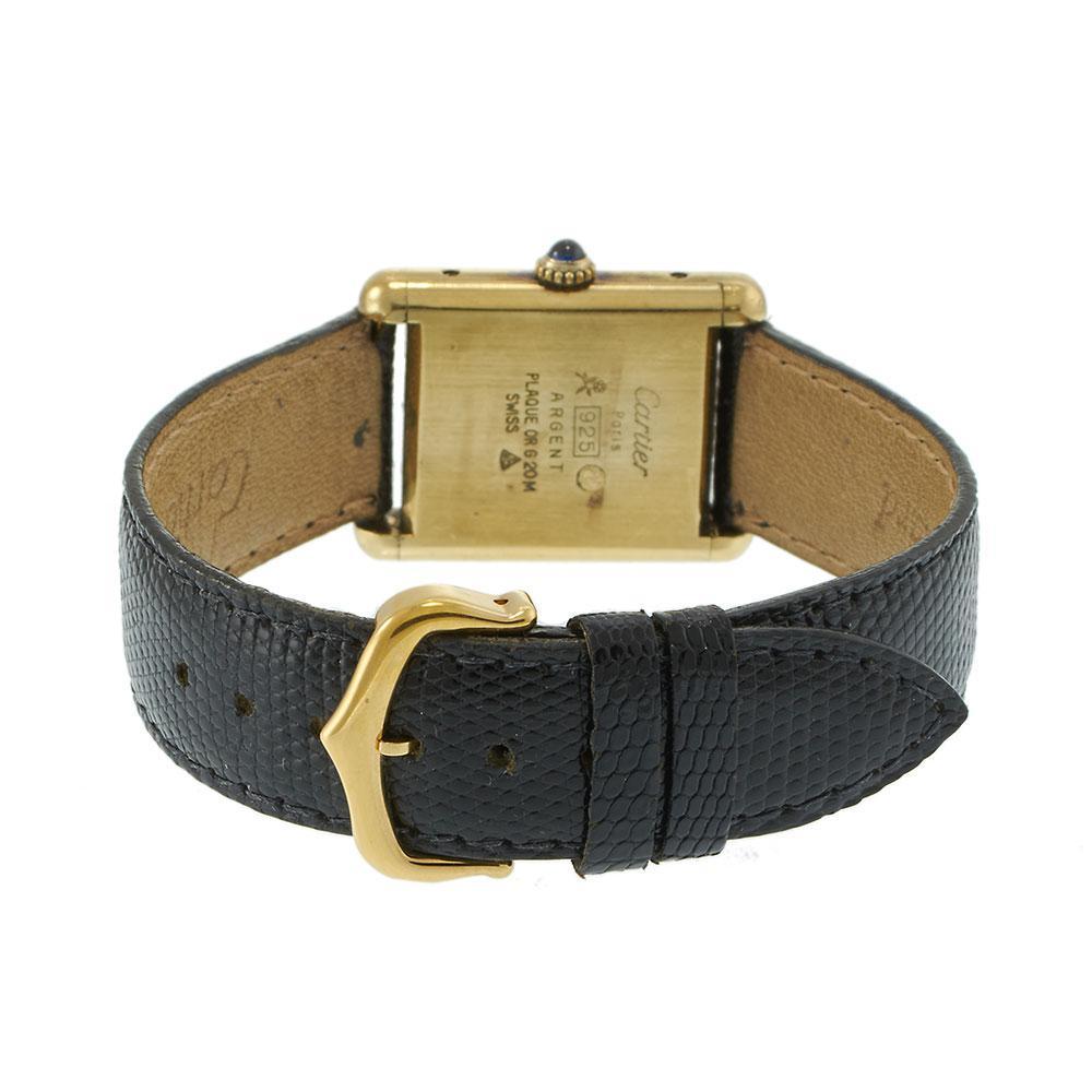 Vintage Must de Cartier Vermeil avec cadran laqué rouge - Mécanique en vente 4
