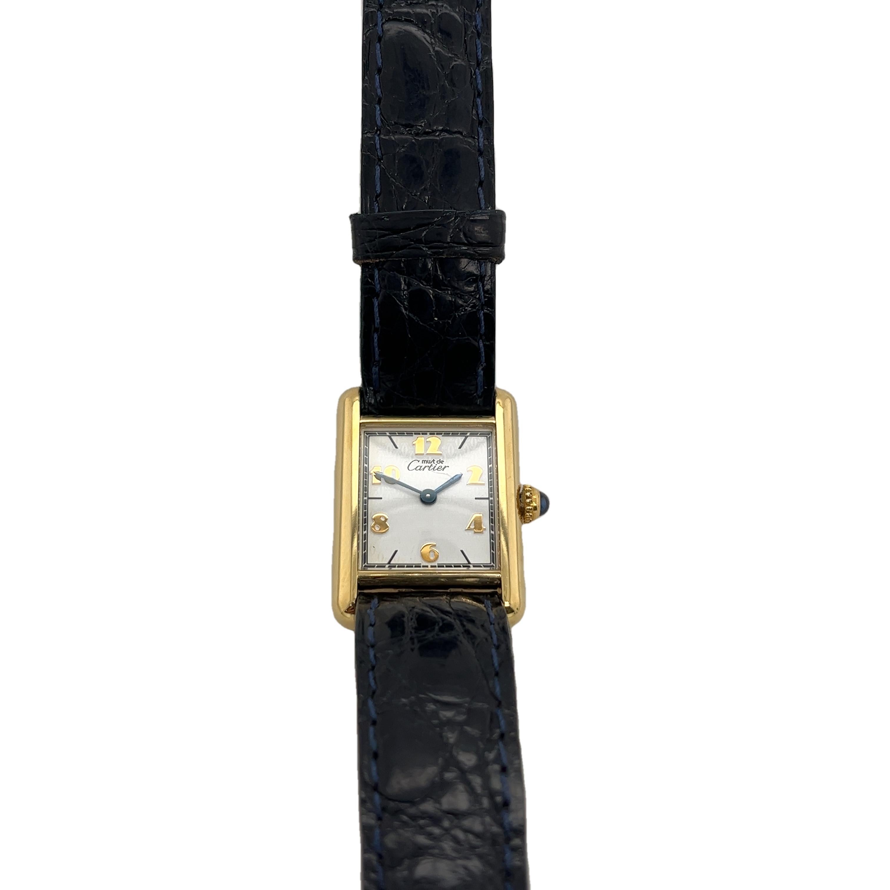 Orologio da donna vintage Cartier Must Tank Vermeil e cassa d'oro 6